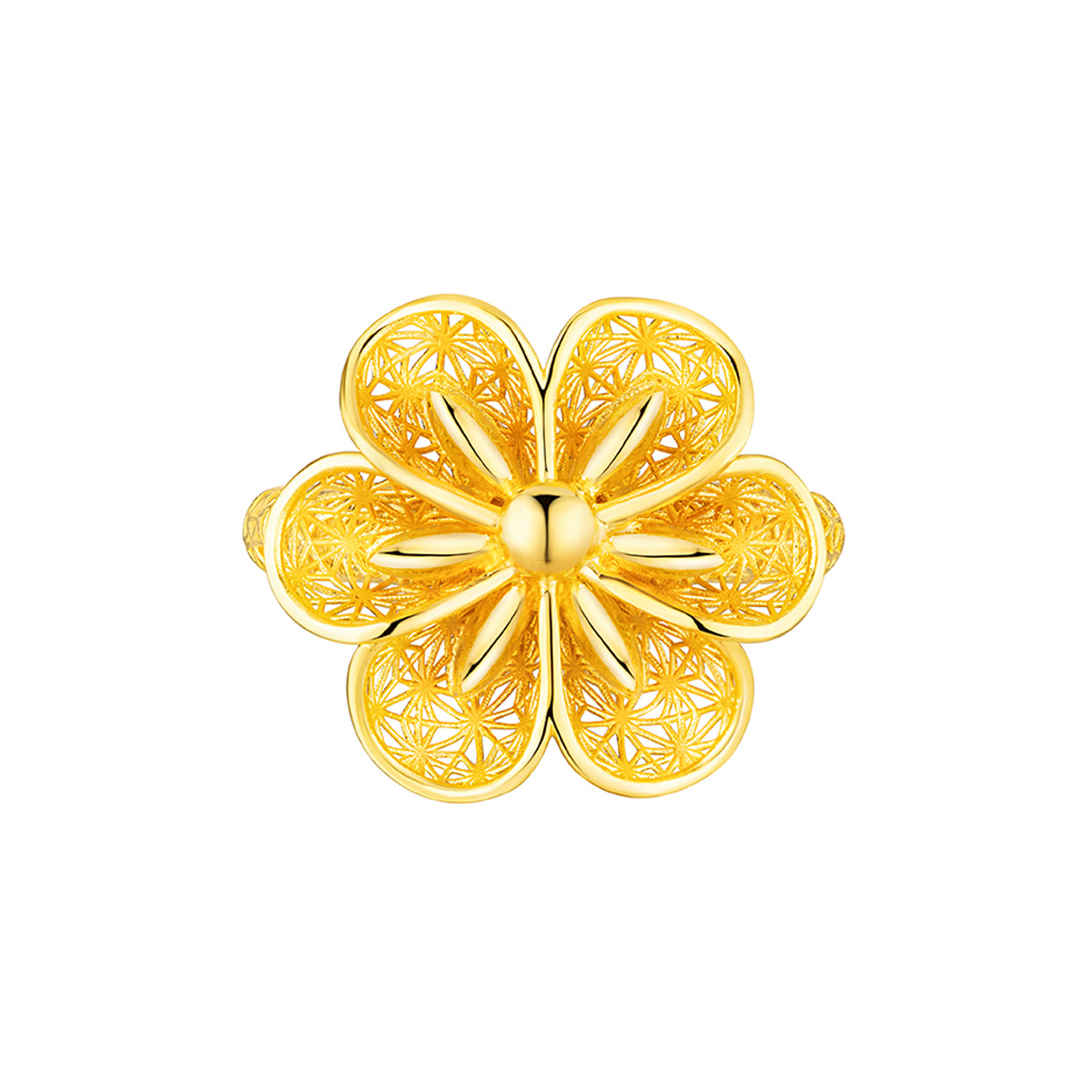 六福珠寶黃金戒指 - "櫻愛而生"999.9黃金戒指