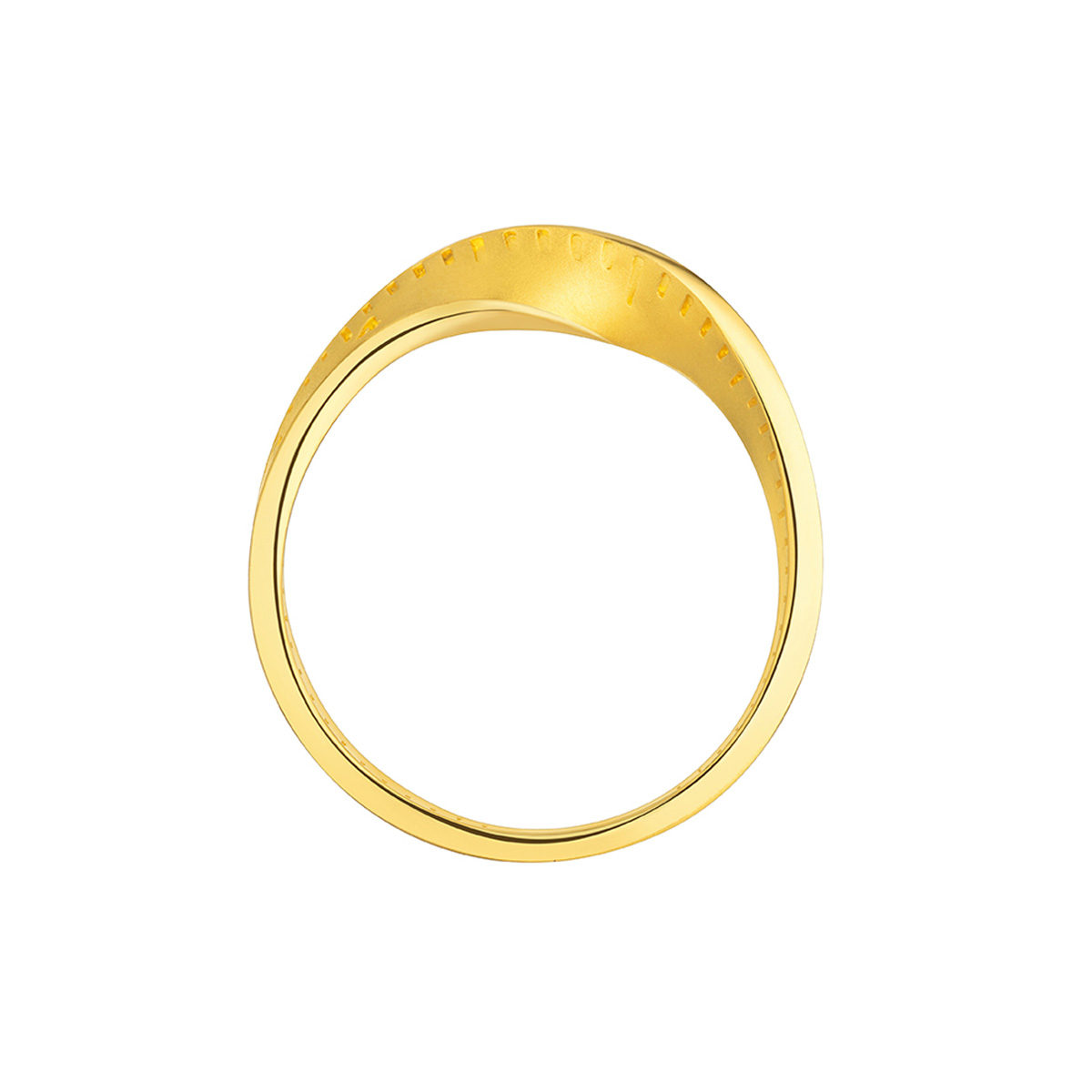 六福珠寶黃金戒指 - "愛在咫尺"尺圈造型999足金戒指