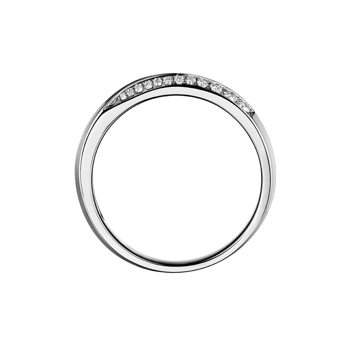 六福珠寶18K金戒指 - "線條美"18K金鑽石戒指