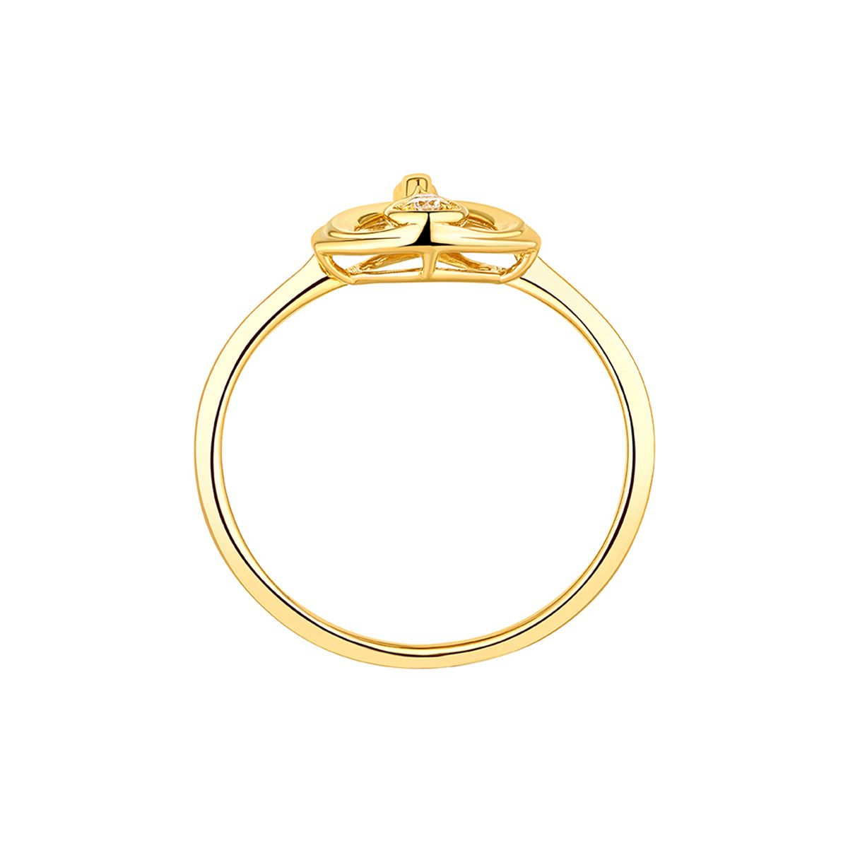 六福珠寶黃金戒指 - "「悅己愛己」香港小姐"999足金鑽石戒指