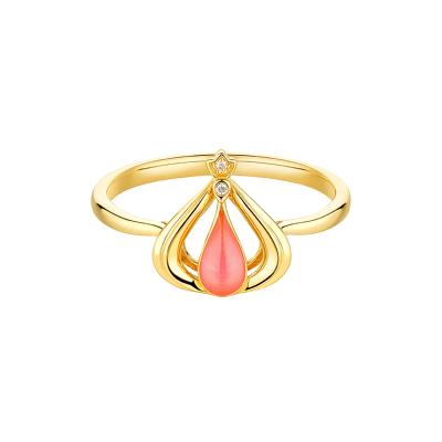 六福珠寶黃金戒指 - "「悅己愛己」香港小姐"999足金鑽石琺瑯戒指