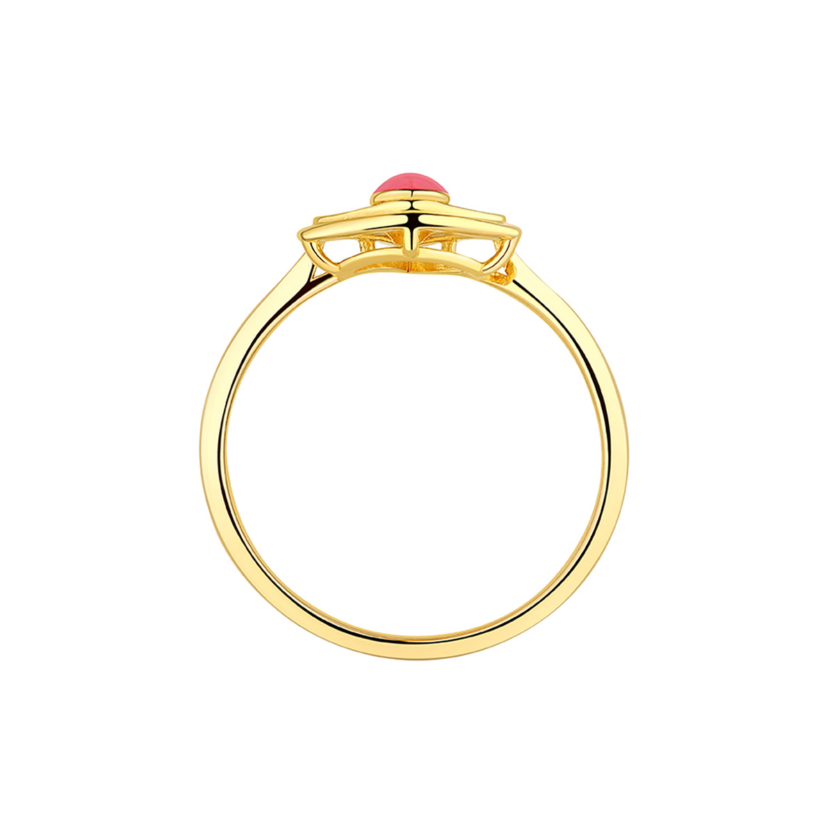 六福珠寶黃金戒指 - "「悅己愛己」香港小姐"999足金鑽石琺瑯戒指