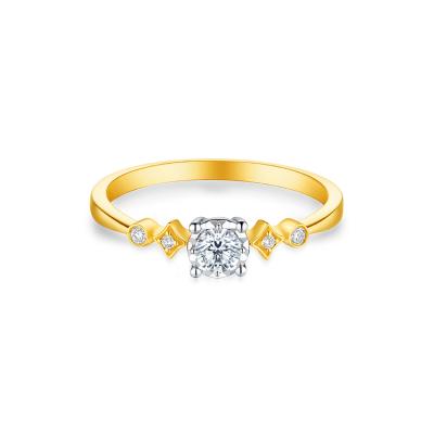 六福珠寶18K金戒指 - "閃鑽"18K金鑽石戒指-多色選擇