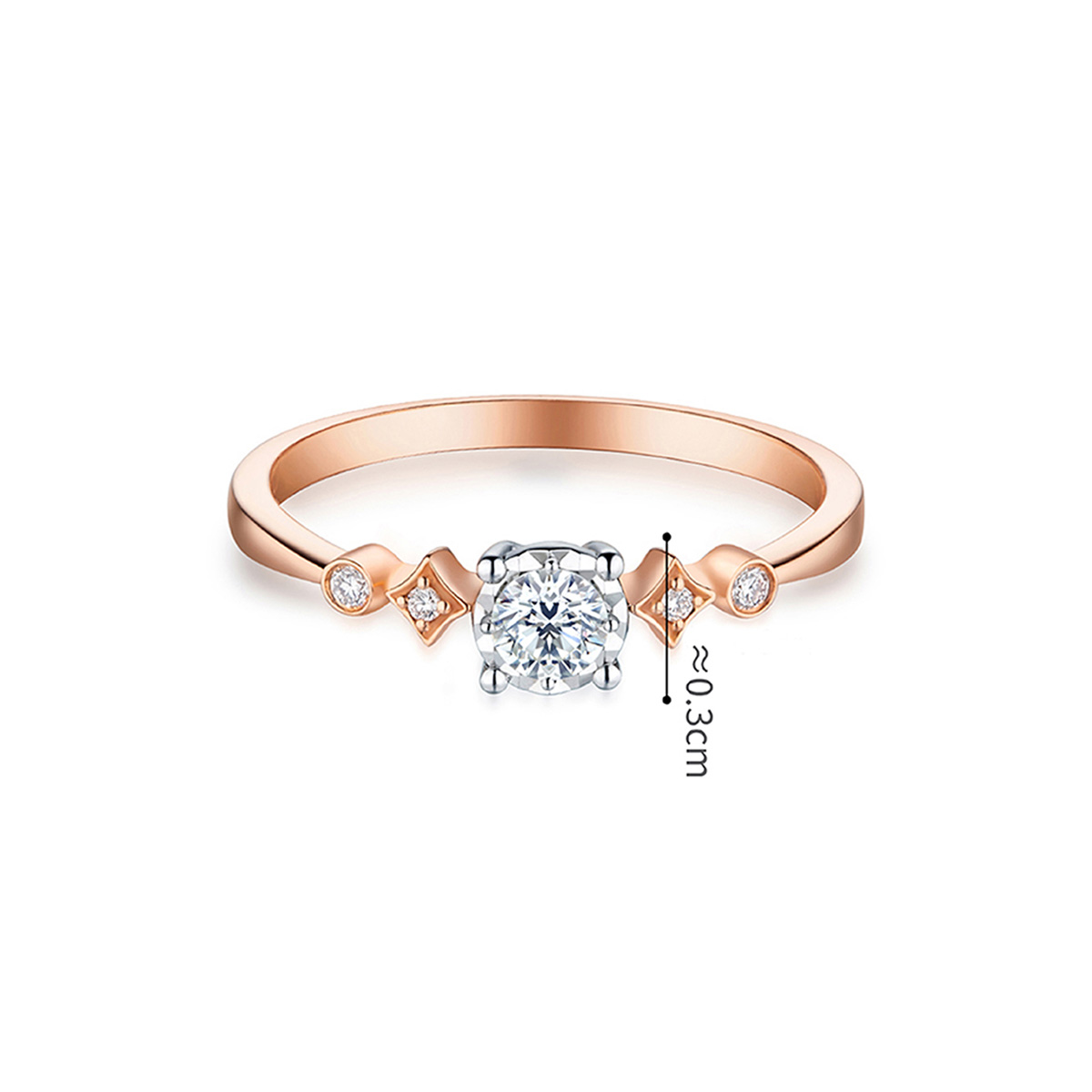 六福珠寶18K金戒指 - "閃鑽"18K金鑽石戒指-多色選擇