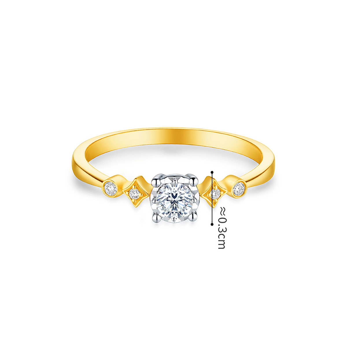 六福珠寶18K金戒指 - "閃鑽"18K金鑽石戒指-多色選擇