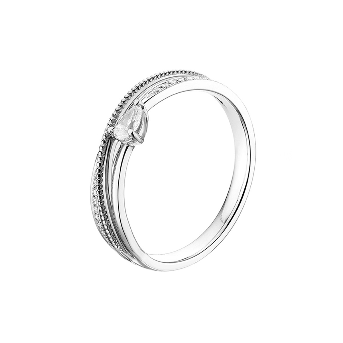 六福珠寶18K金戒指 - "典雅蝴蝶結"18K金鑽石戒指–多色選擇