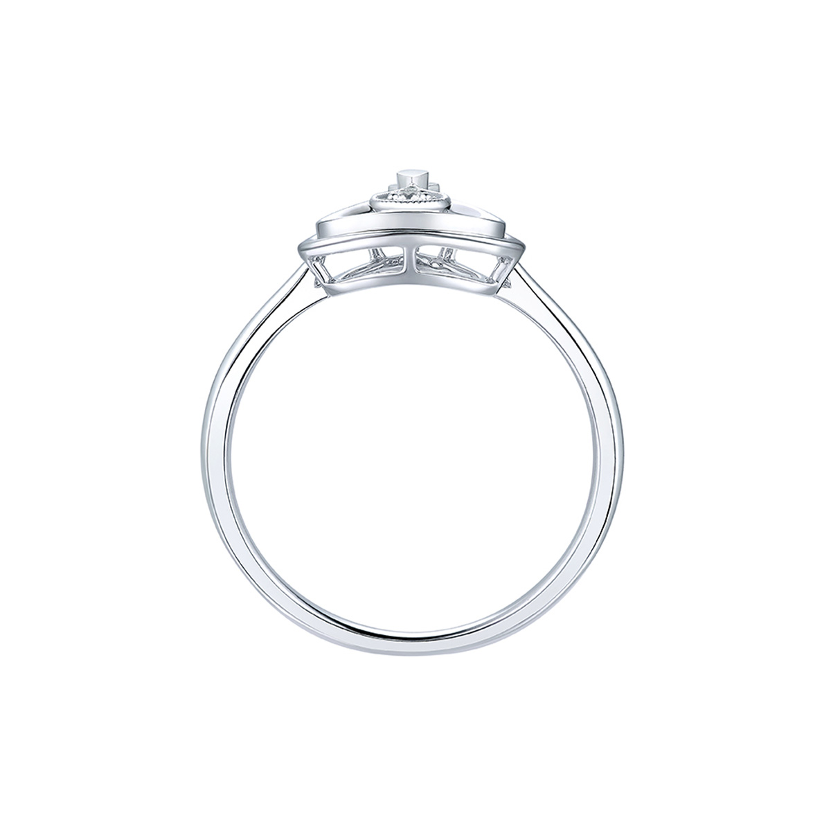 六福珠寶18K金戒指 - "「悅己愛己」香港小姐"18K金(白色)鑽石戒指