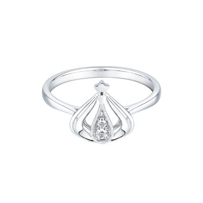 六福珠寶18K金戒指 - "「悅己愛己」香港小姐"18K金(白色)鑽石戒指