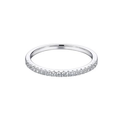 六福珠寶18K金戒指 - “時尚美”18K金(白色)鑽石戒指