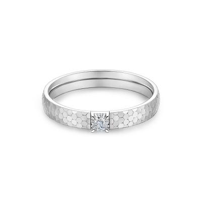 六福珠寶18K金戒指 - "閃光點"18K金鑽石戒指(CNC切割技術)–多色選擇