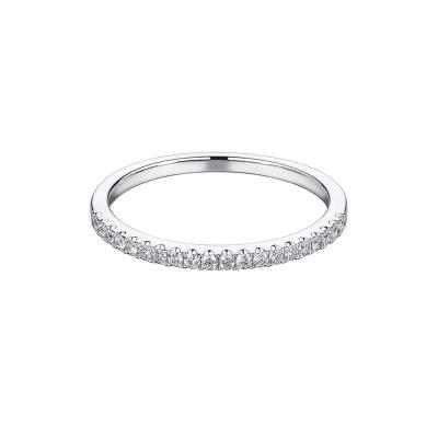 六福珠寶18K金戒指 - “時尚美”18K金(白色)鑽石戒指