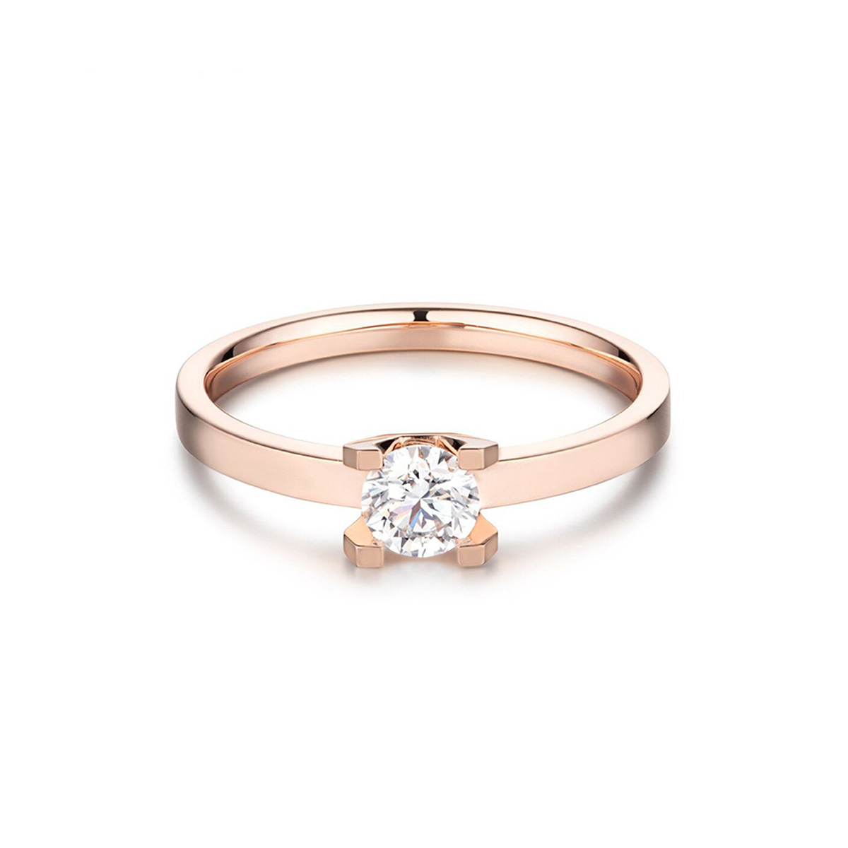 $t('六福珠寶')18K金戒指 - “Hexicon”18K玫瑰金鑽石戒指(基礎工藝)