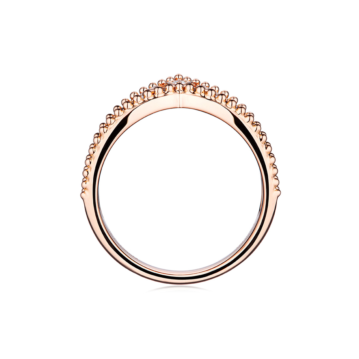 六福珠寶18K金戒指 - 【LISTING CLOSED】"重拾年華"18K玫瑰金復古圖案鑽石戒指