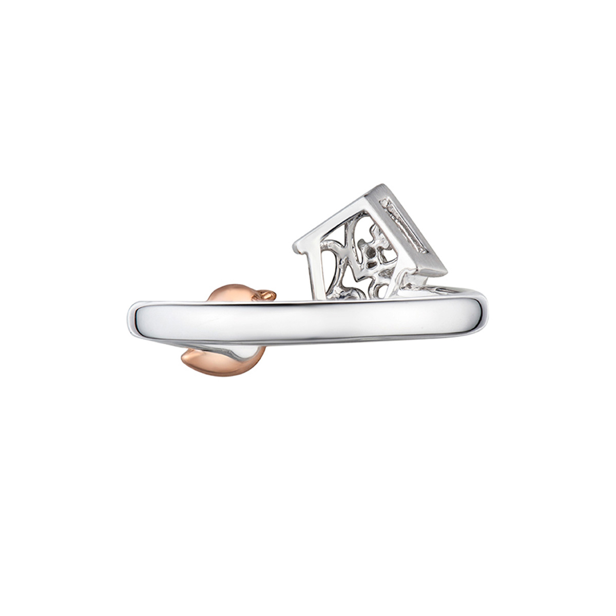 六福珠寶18K金戒指 - "寵心愛你-陪伴"18K金(分色)鑽石戒指