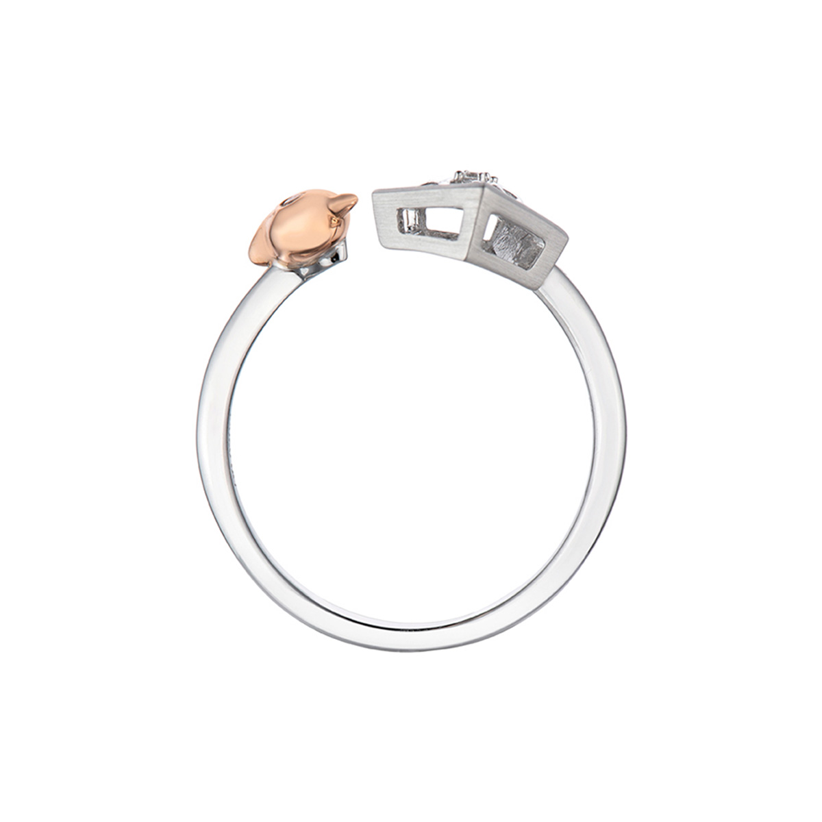 六福珠寶18K金戒指 - "寵心愛你-陪伴"18K金(分色)鑽石戒指