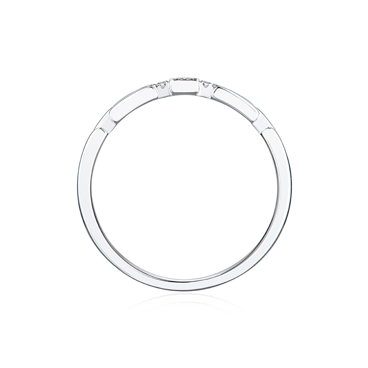 六福珠寶18K金戒指 - "指耀芳華"18K金(白色)鑽石戒指