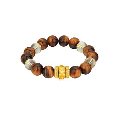 六福珠寶黃金手鏈 - "合樂生福-鼠、龍、猴"999足金生肖水晶手鏈