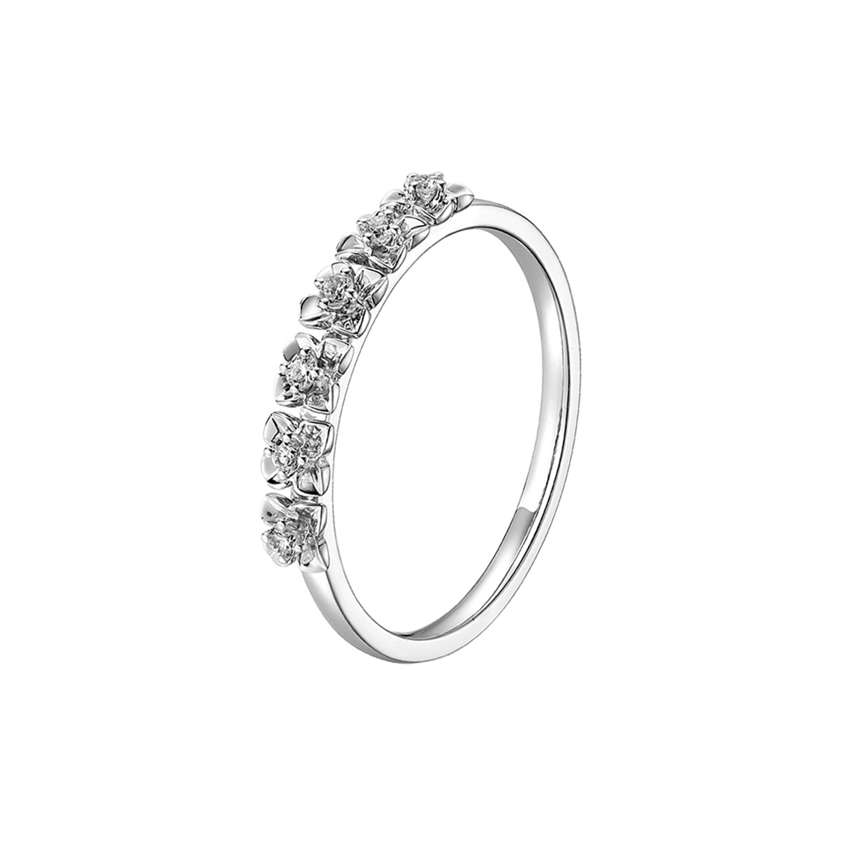 六福珠寶18K金戒指 - "綻放"18K金鑽石戒指-多色選擇