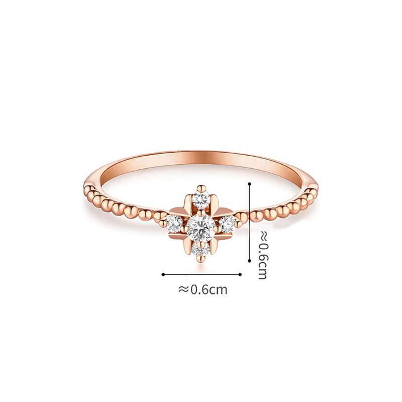 六福珠寶18K金戒指 - "幸運四葉草"18K金鑽石戒指-多色選擇