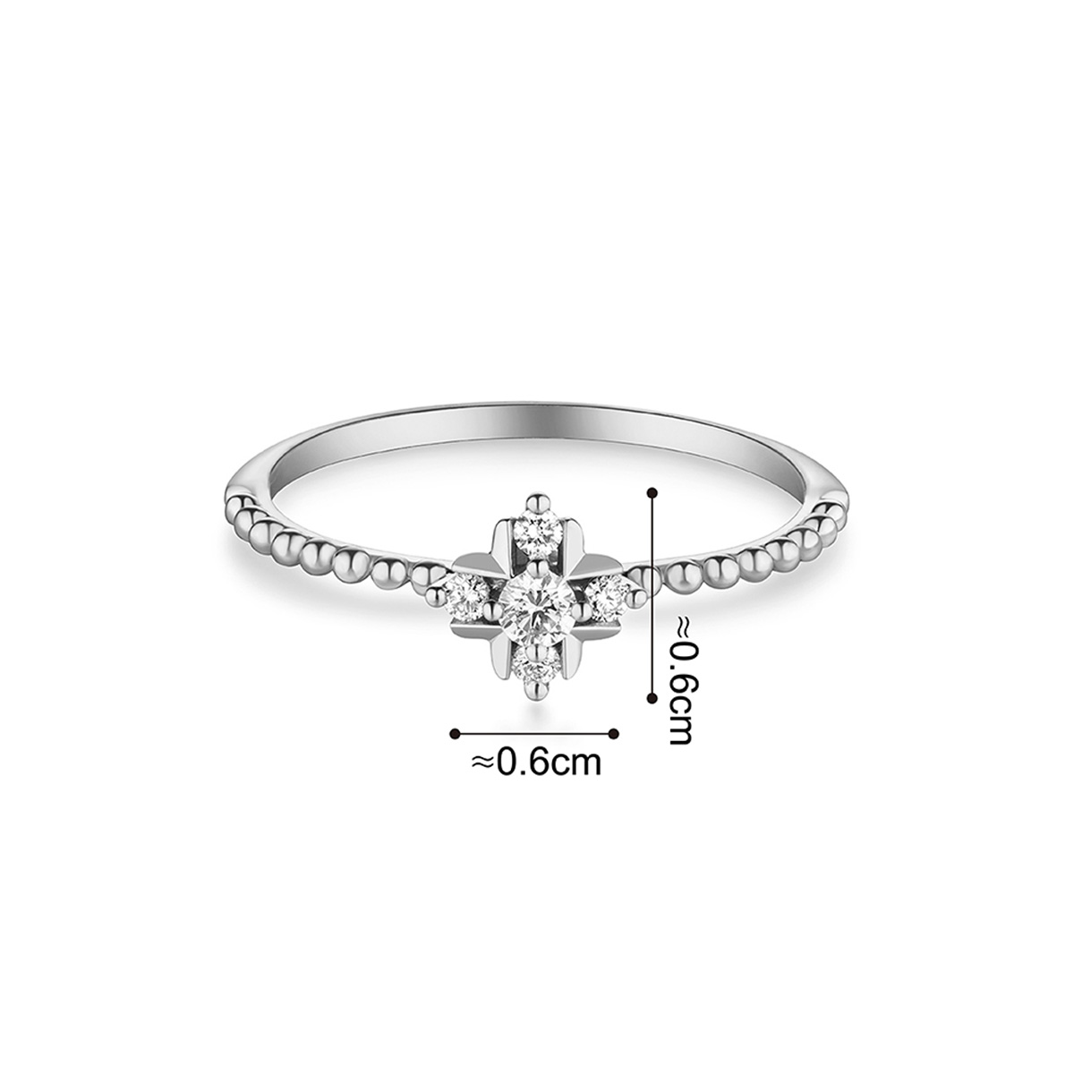 六福珠寶18K金戒指 - "幸運四葉草"18K金鑽石戒指-多色選擇