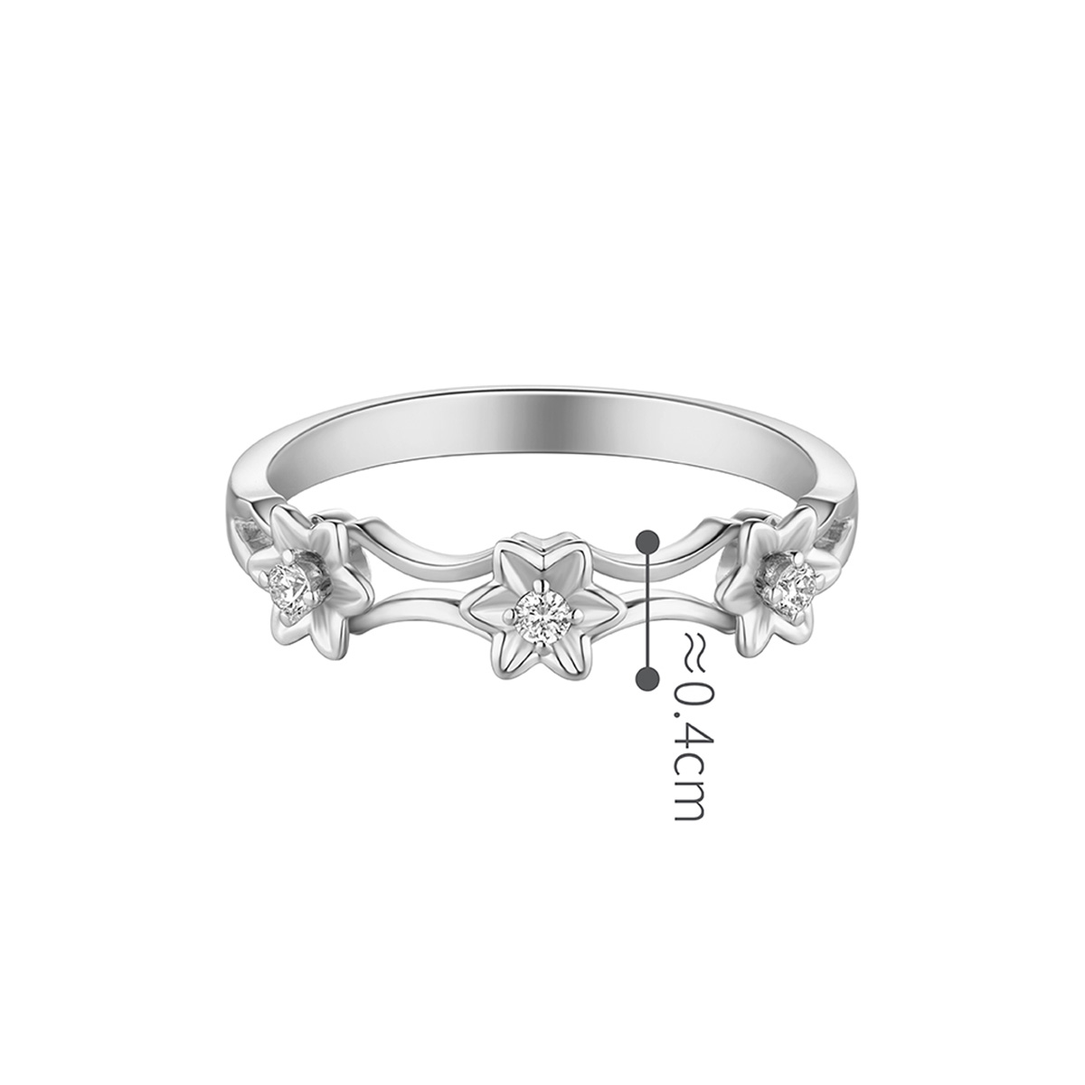 六福珠寶18K金戒指 - "星花"18K金鑽石戒指–多色選擇