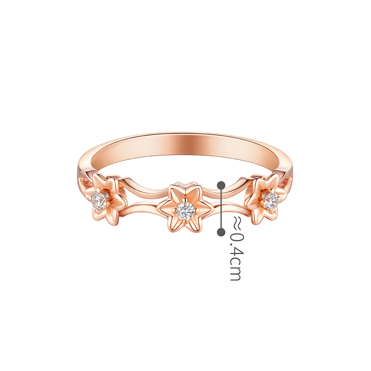 六福珠寶18K金戒指 - "星花"18K金鑽石戒指–多色選擇