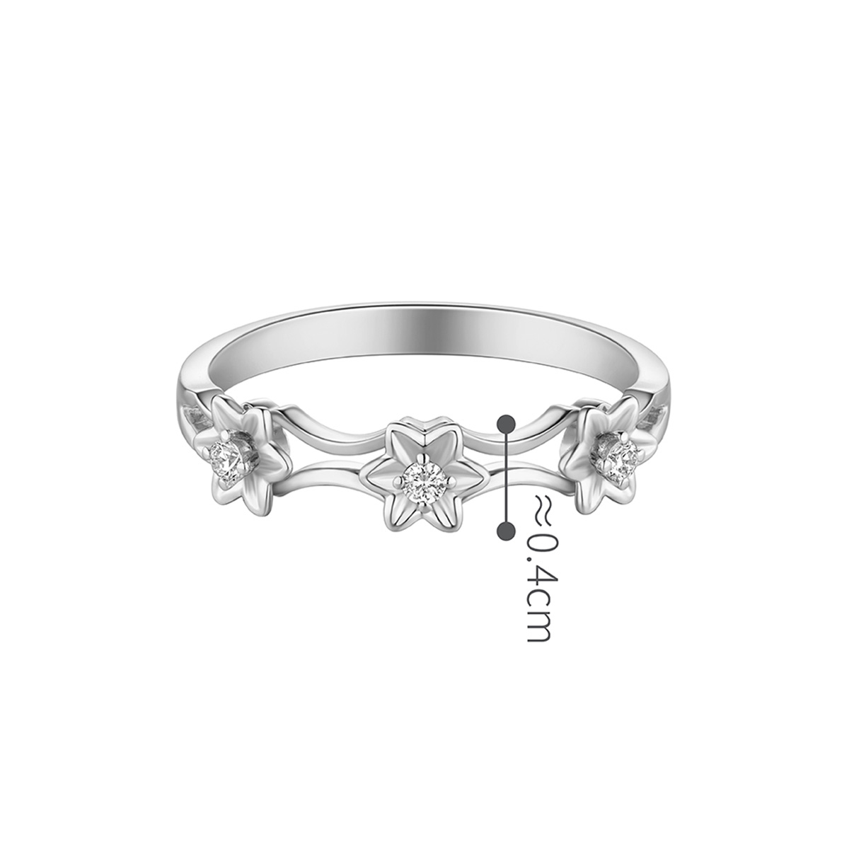 六福珠寶18K金戒指 - "星花"18K金鑽石戒指-多色選擇