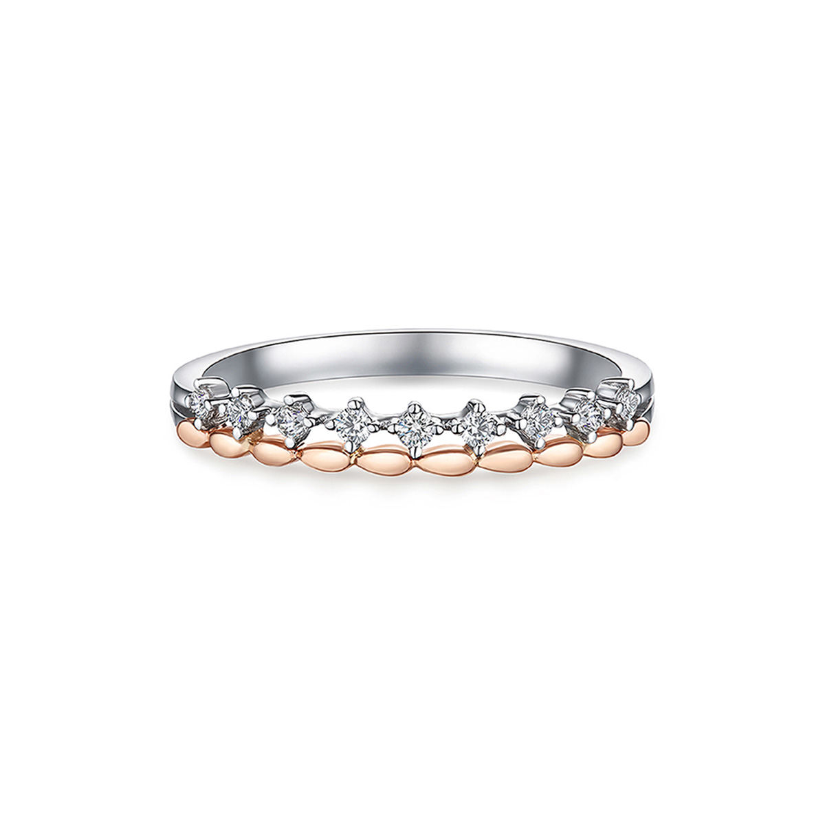 六福珠寶18K金戒指 - "專屬標記"18K金鑽石戒指-多色選擇