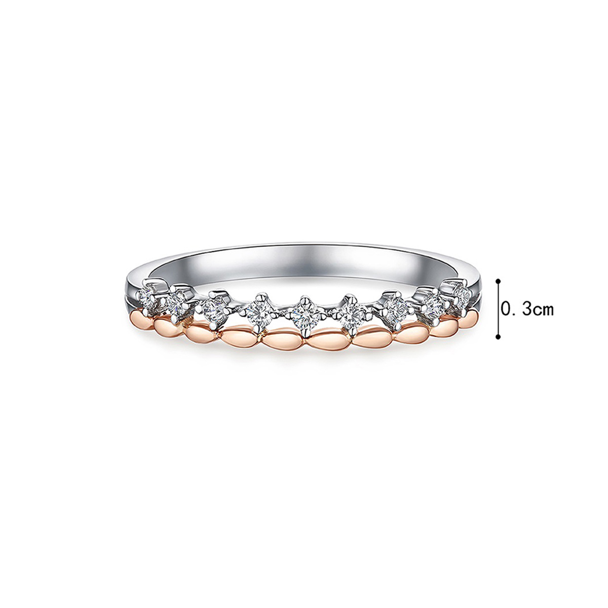 六福珠寶18K金戒指 - "專屬標記"18K金鑽石戒指-多色選擇