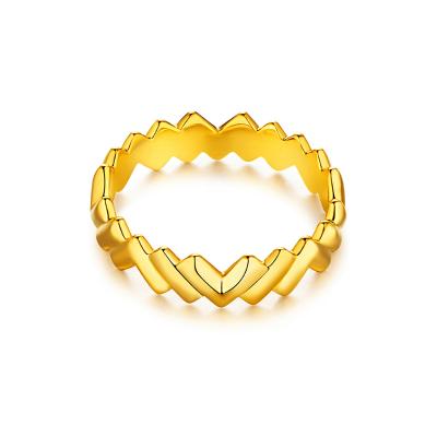 六福珠寶黃金戒指 - "天生一對"999足金戒指