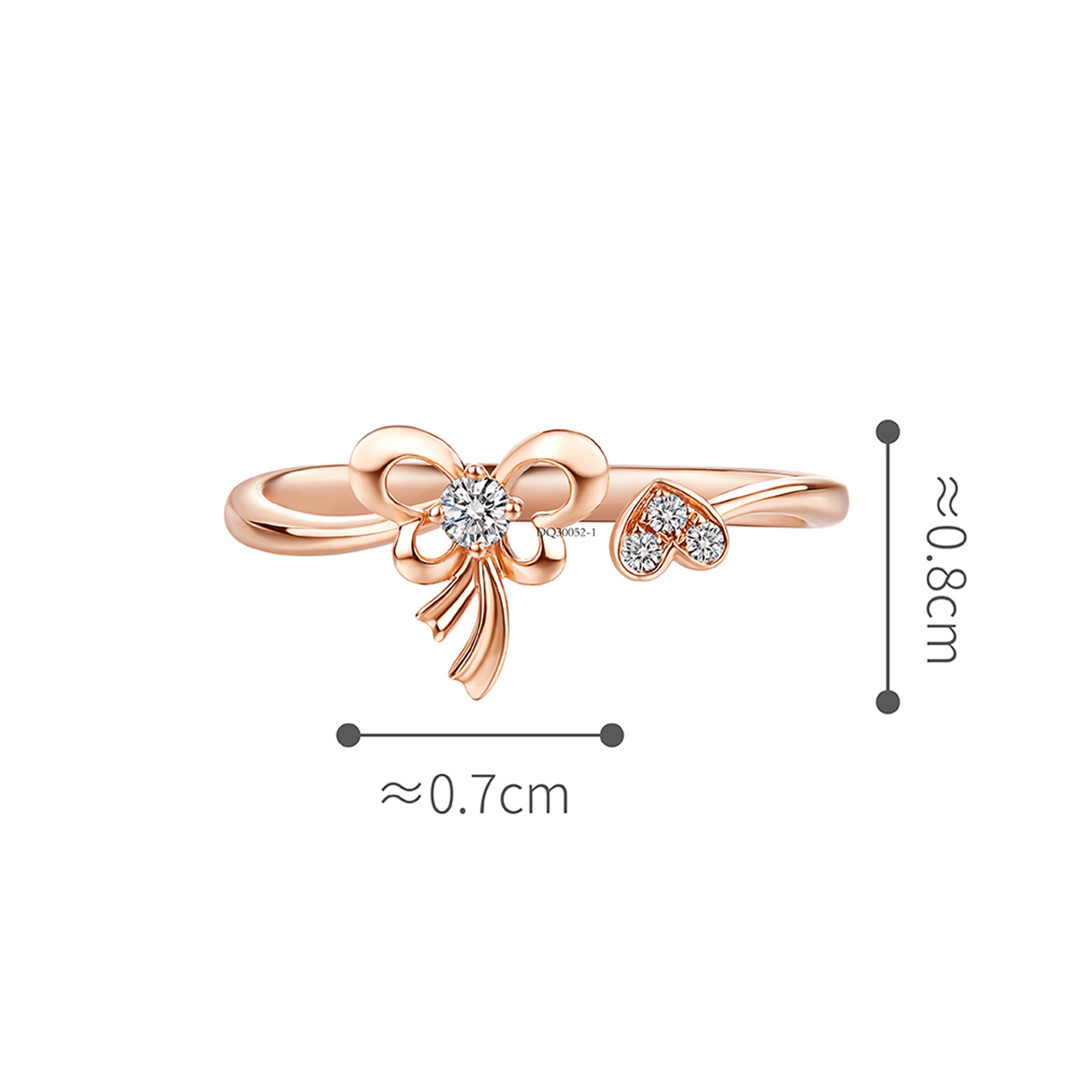 六福珠寶18K金戒指 - "蝶結"18K金鑽石戒指–多色選擇