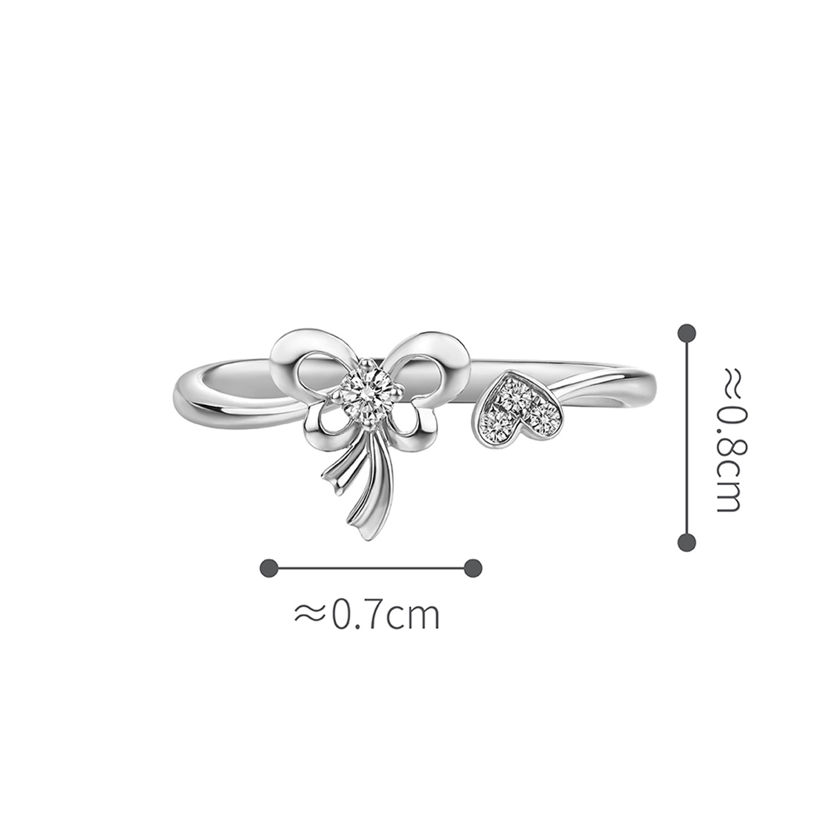 六福珠寶18K金戒指 - "蝶結"18K金鑽石戒指–多色選擇