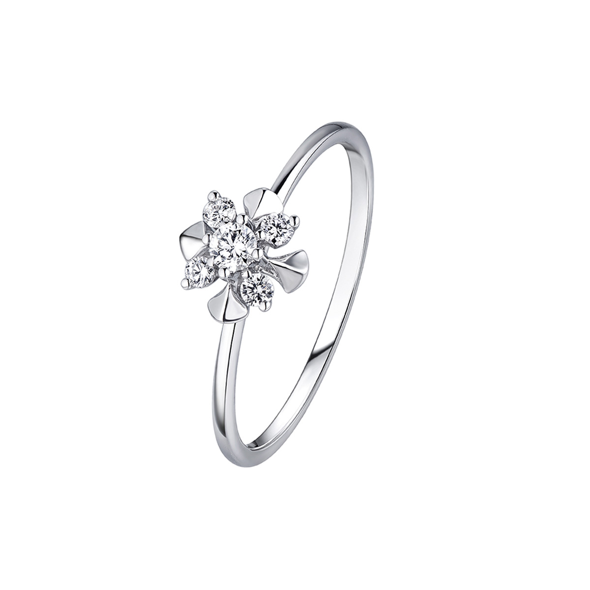 六福珠寶18K金戒指 - "綻放如花"18K金鑽石戒指–多色選擇