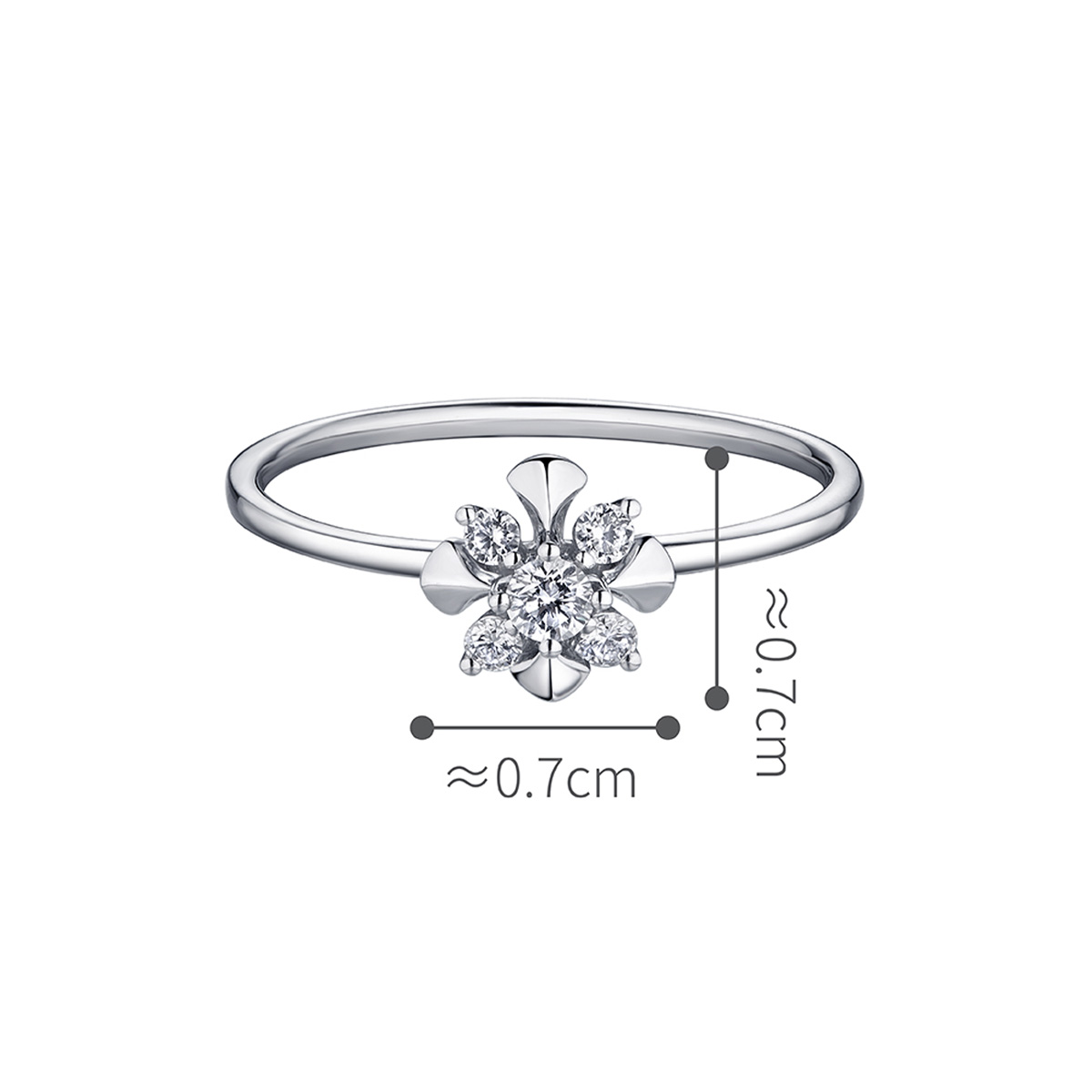 六福珠寶18K金戒指 - "綻放如花"18K金鑽石戒指–多色選擇