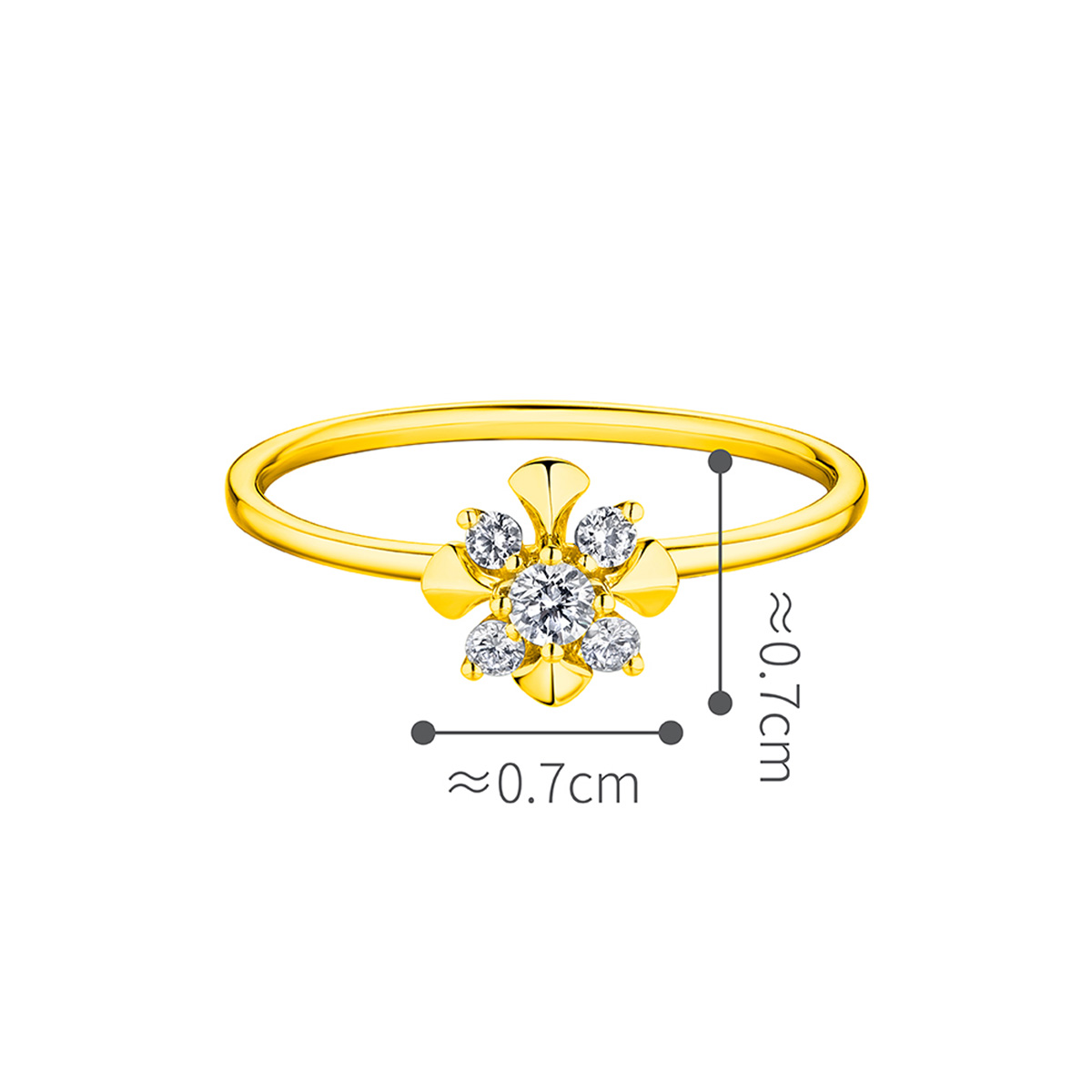 六福珠寶18K金戒指 - "綻放如花"18K金鑽石戒指–多色選擇