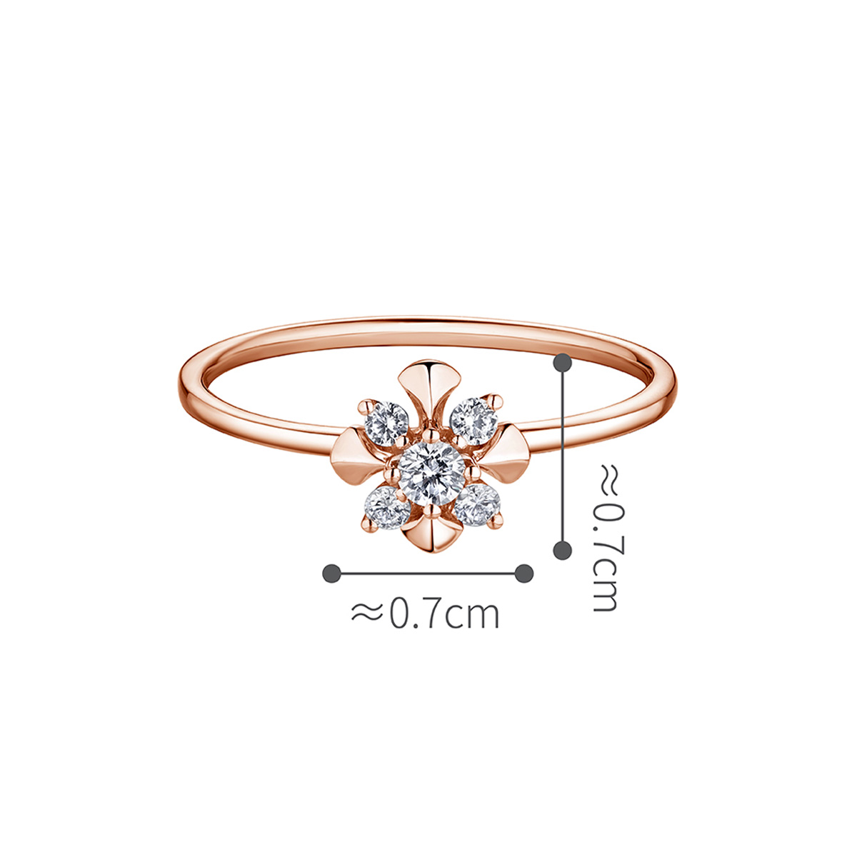 六福珠寶18K金戒指 - "綻放如花"18K金鑽石戒指–多色選擇