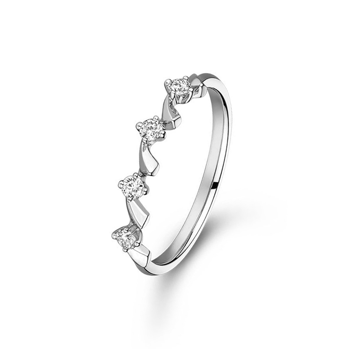 六福珠寶18K金戒指 - "指耀芳華"18K金鑽石戒指–多色選擇