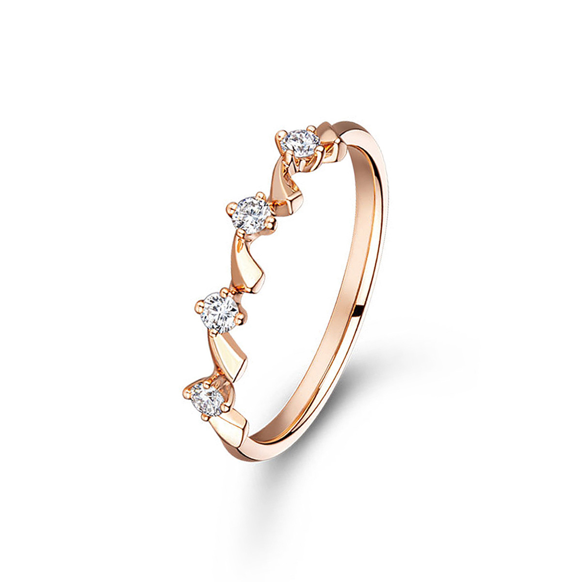 六福珠寶18K金戒指 - "指耀芳華"18K金鑽石戒指–多色選擇