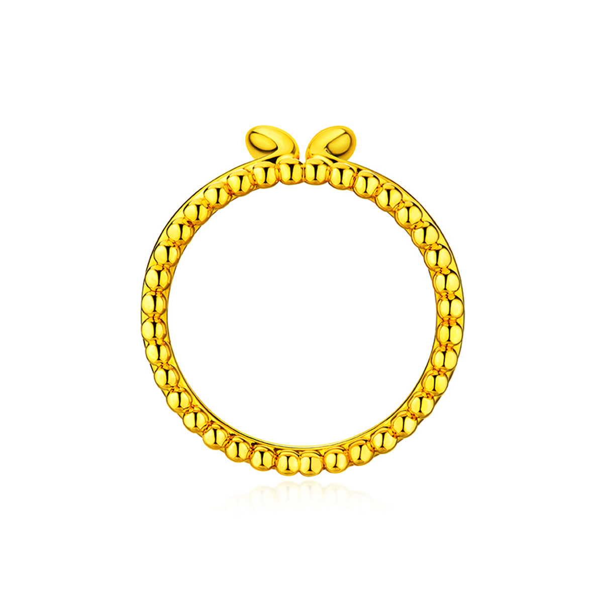 六福珠寶黃金戒指 - "兔耳繞福"999足金戒指