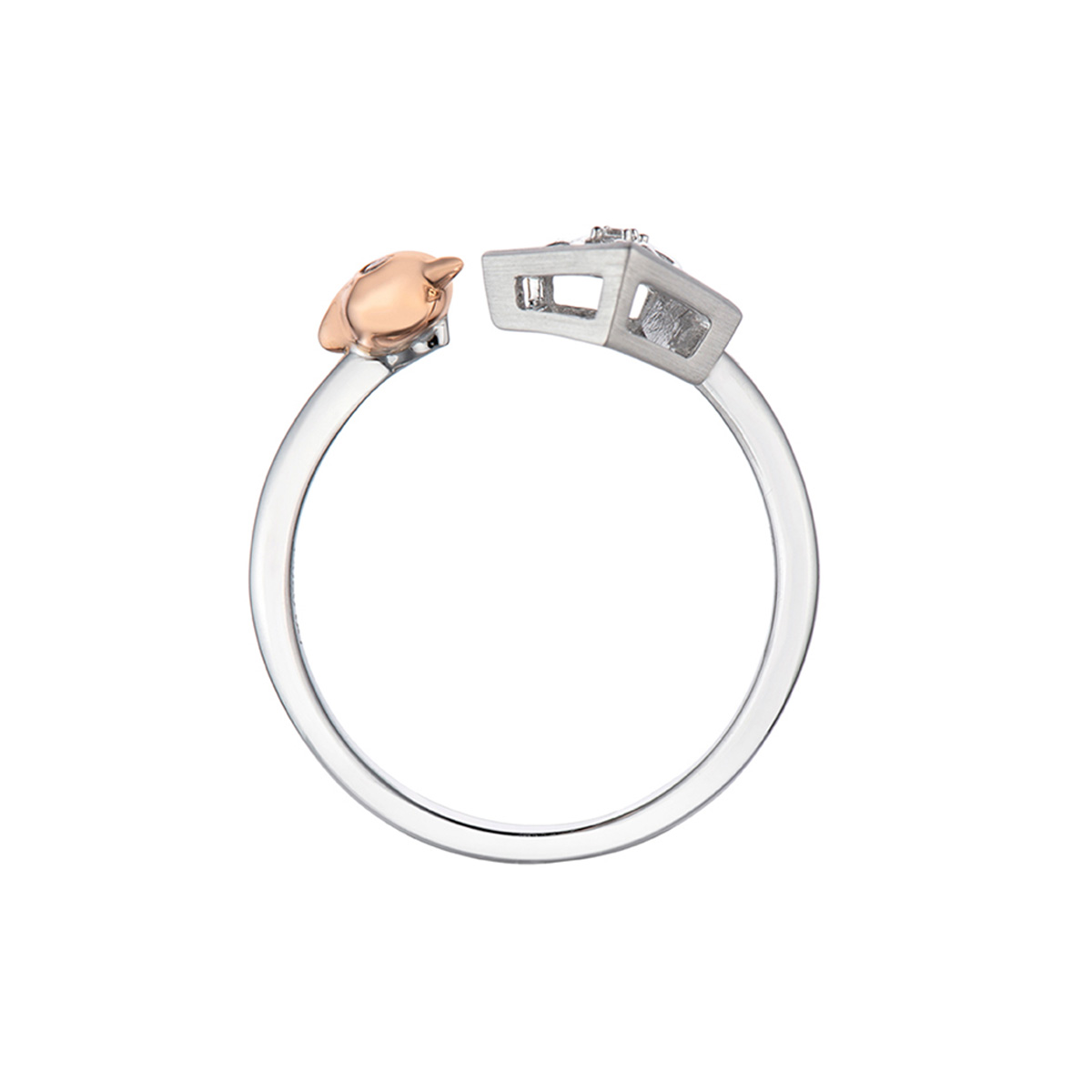 六福珠寶18K金戒指 - "寵心愛你-陪伴"18K金(分色)鑽石戒指