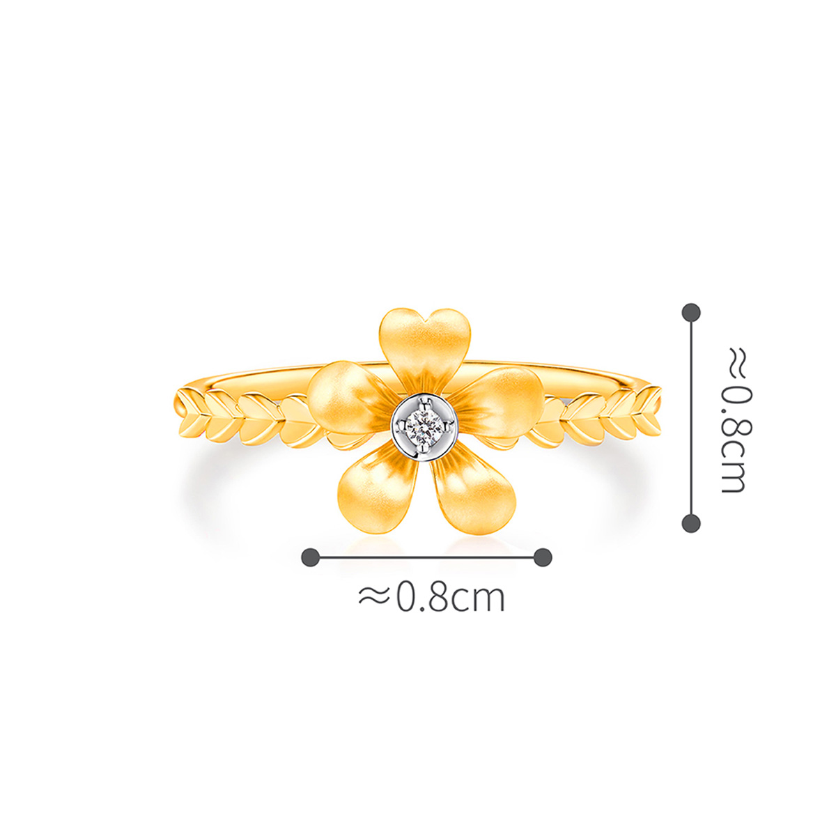 六福珠寶18K金戒指 - "春日繁花"18K金鑽石戒指–多色選擇