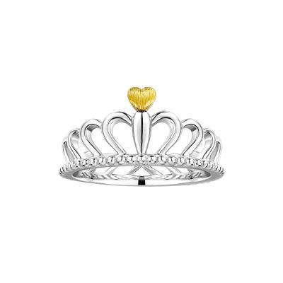 六福珠寶鉑金戒指 - "甜心‧皇冠"950鉑金999.9黃金戒指