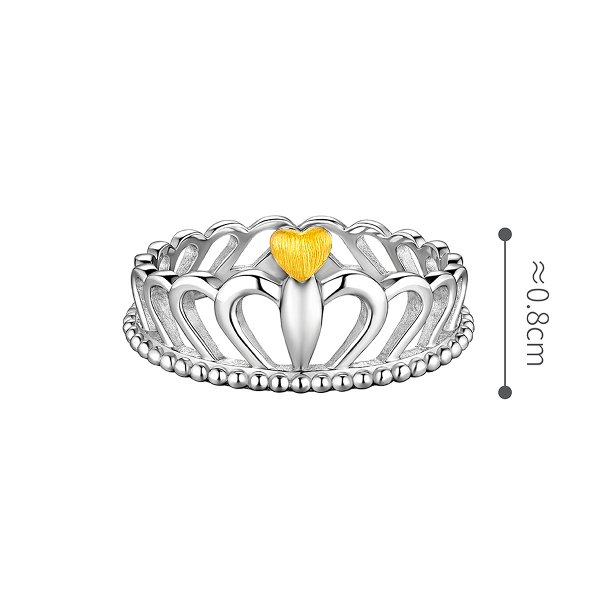 六福珠寶鉑金戒指 - "甜心‧皇冠"950鉑金999.9黃金戒指