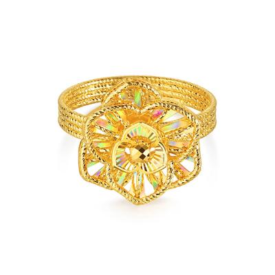 六福珠寶黃金戒指 - “冰‧鑽美堇"999足金戒指