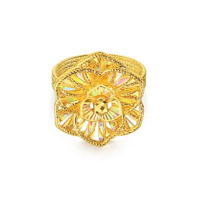 六福珠寶黃金戒指 - “冰‧鑽美堇”999足金戒指