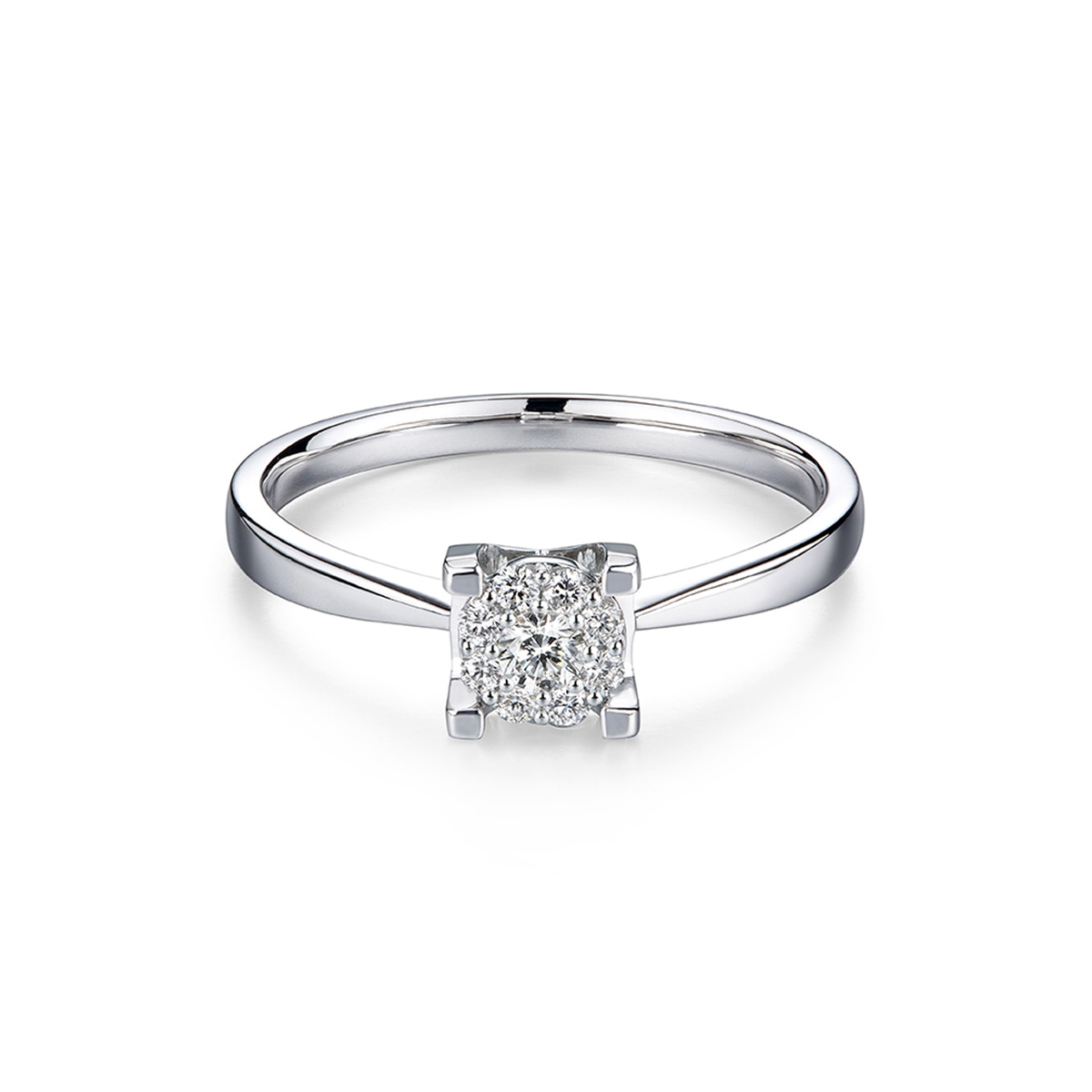 $t('六福珠寶')18K金戒指 - “Hexicon”18K金鑽石戒指(圍鑲工藝)-多色選擇