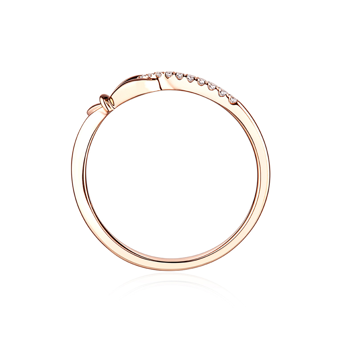 六福珠寶18K金戒指 - 【LISTING CLOSED】"指耀芳華"小結造型18K玫瑰金鑽石戒指