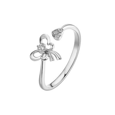 六福珠寶18K金戒指 - "蝶結"18K金鑽石戒指–多色選擇