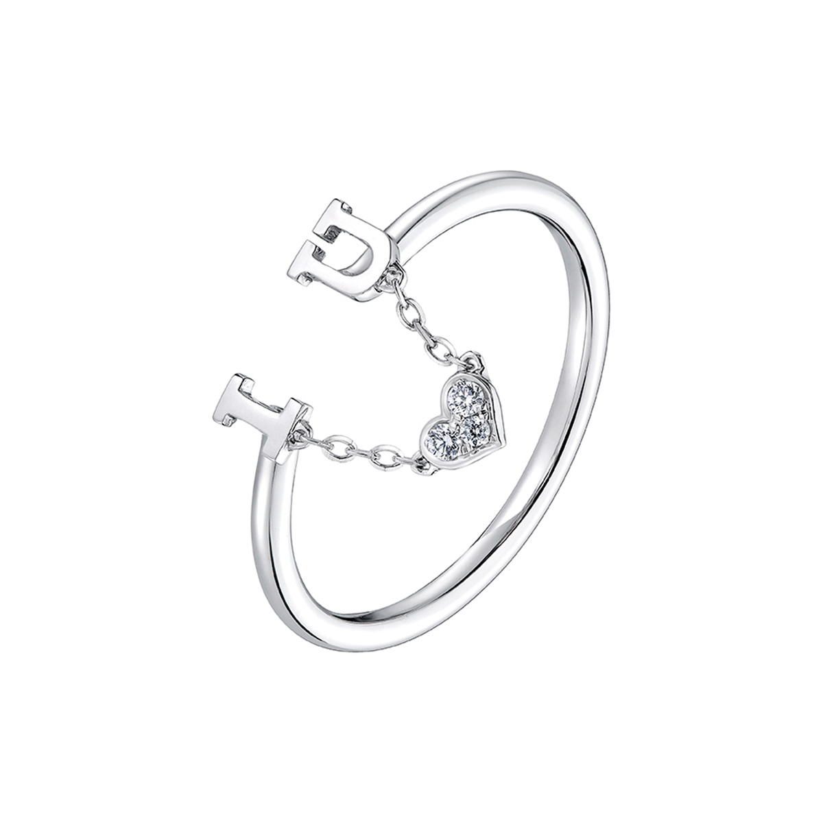 六福珠寶18K金戒指 - "愛情符號"18K金(白色)戒指