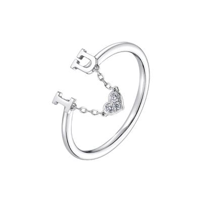 六福珠寶18K金戒指 - "愛情符號"18K金(白色)戒指